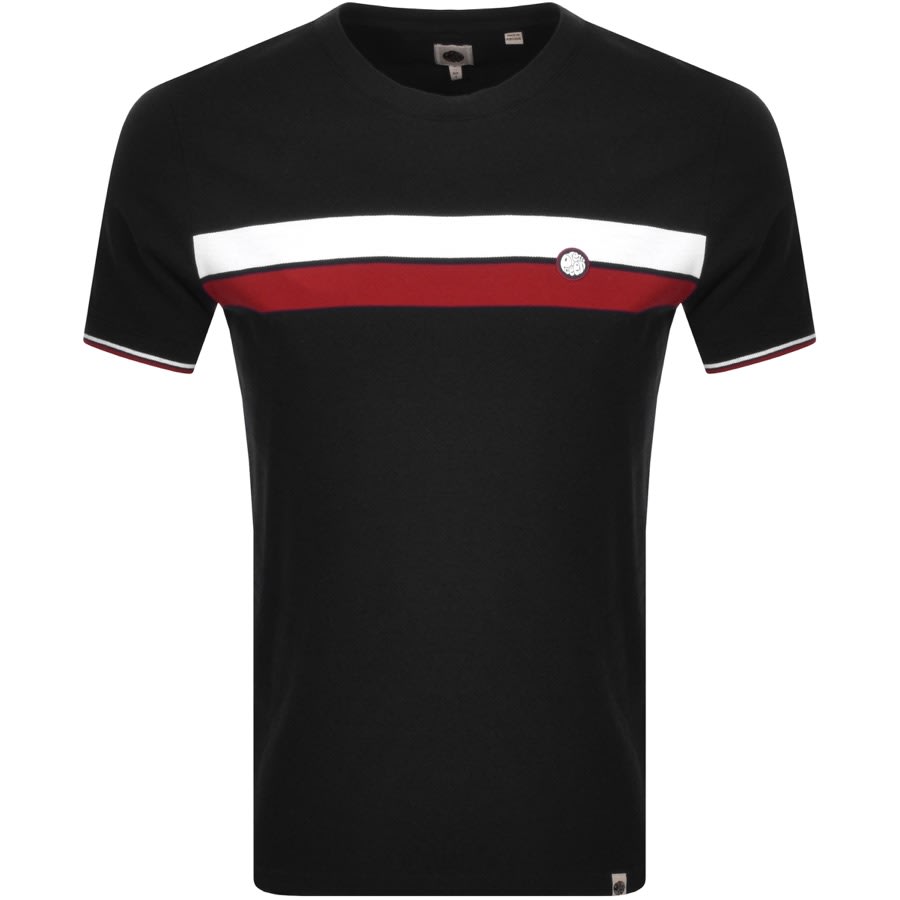 Alternative Image for ProductPretty Green Chest Stripe T Shirt Black1